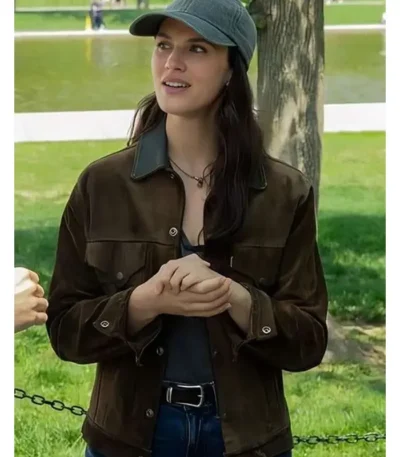 Silo S03 Jessica Brown Findlay Brown Suede Jacket