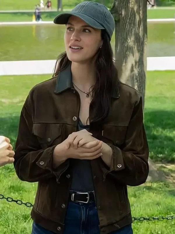 Silo S03 Jessica Brown Findlay Brown Suede Jacket