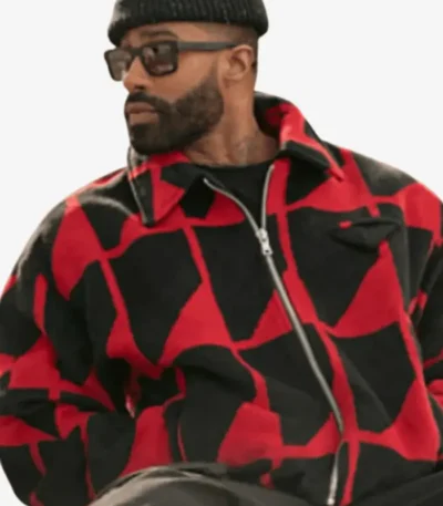 Skyh Black All the Queens Men Jacquard Cropped Jacket