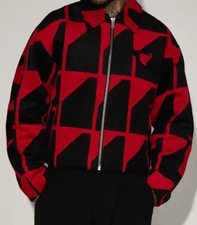 Skyh Black All the Queens Men Jacquard Cropped Jacket