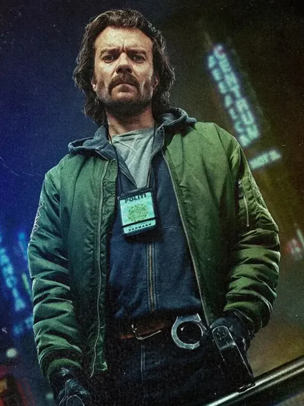 Snake Killer Pilou Asbæk Green Bomber Jacket