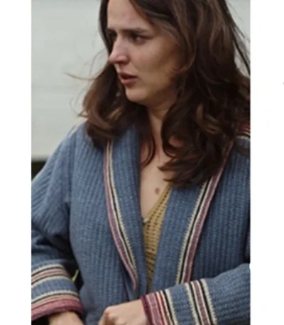 Soraya Bitard Enquête en famille S01 Blue Kimono Jacket