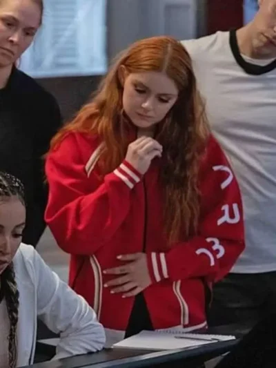Stars On Mars 2023 Ariel Winter Red Bomber Jacket