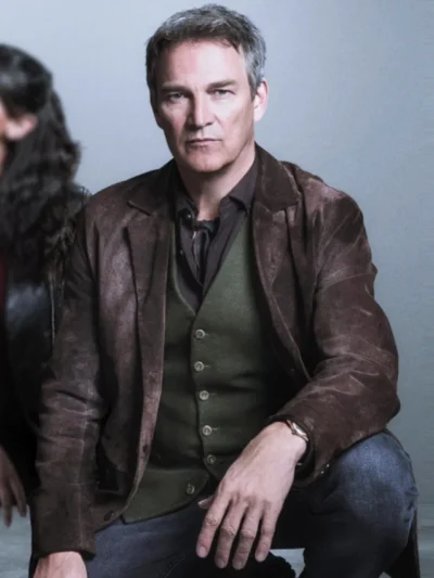 Stephen Moyer Art Detectives S01 Brown Suede Blazer