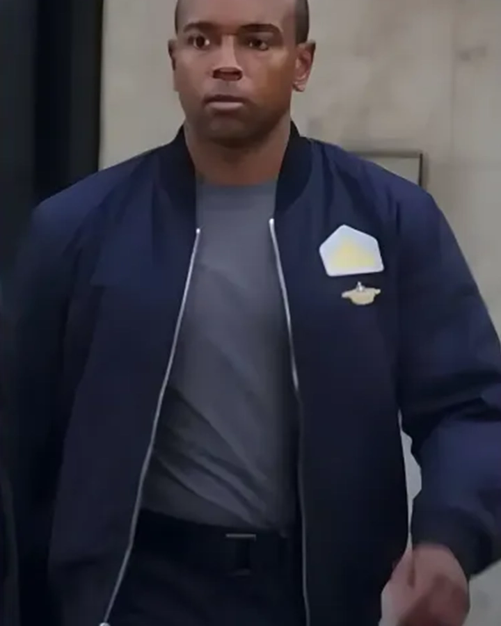 Sterling K. Brown Atlas 2024 Blue Bomber Jacket Sterling K. Brown Atlas 2024 Blue Bomber Jacket