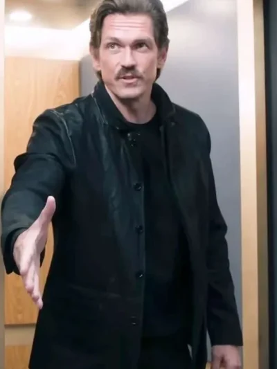 Steve Howey High Potential S02 Black Leather Jacket