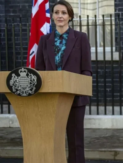 Suranne Jones Hostage S01 Maroon Suit