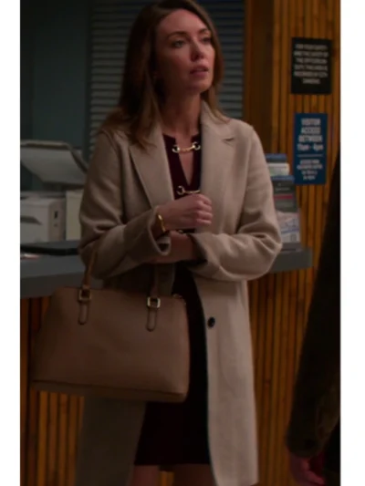 Sylvia Murder in a Small Town S02 Beige Wool Coat