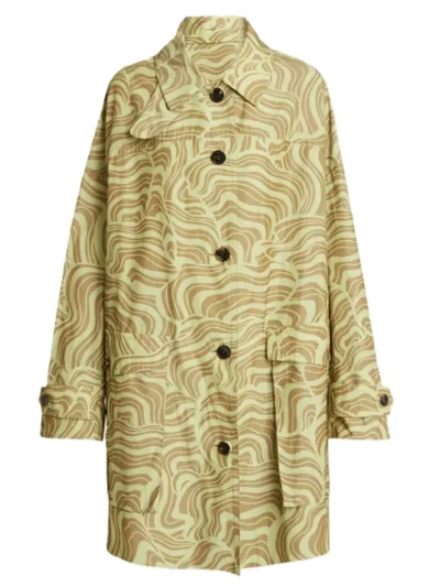 Tamera Tomakili Happy Face Wave Print Coat