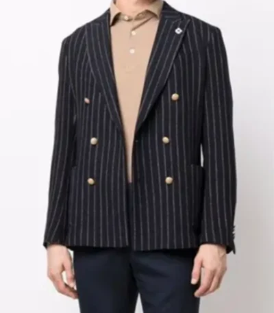 Tancredi Hotel Costiera S01 Black Striped Blazer