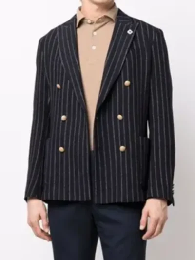 Tancredi Hotel Costiera S01 Black Striped Blazer