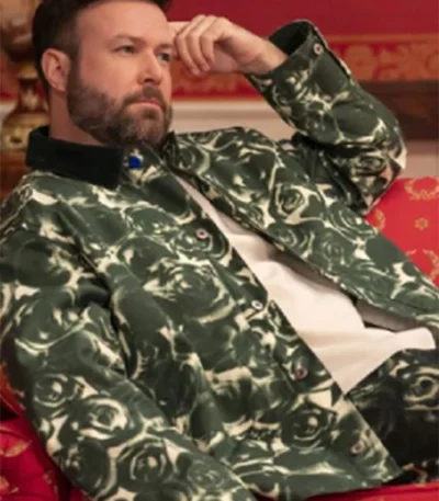 Taran Killam The Residence Green Rose Print Jacket