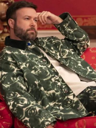 Taran Killam The Residence Green Rose Print Jacket
