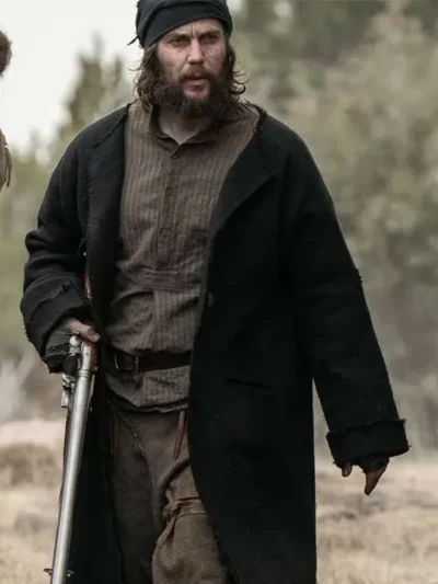 Taylor Kitsch American Primeval Black Wool Coat