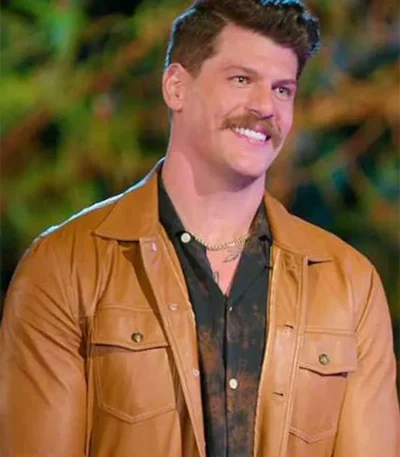 Taylor Lewan Battle Camp Brown Leather Jacket