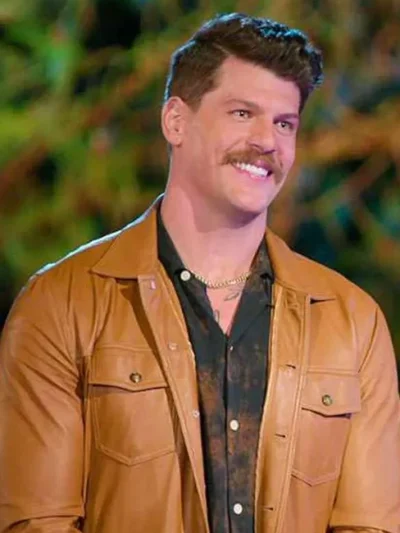 Taylor Lewan Battle Camp Brown Leather Jacket