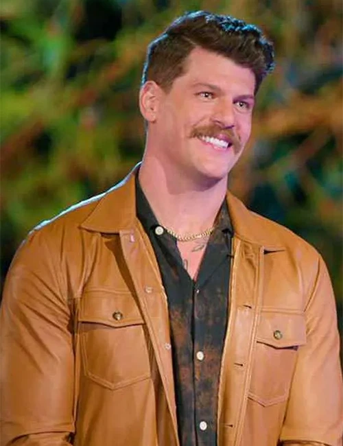 Taylor Lewan Battle Camp Brown Leather Jacket Taylor Lewan Battle Camp Brown Leather Jacket