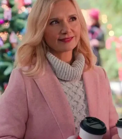Teryl Rothery Virgin River S05 Pink Wool Coat