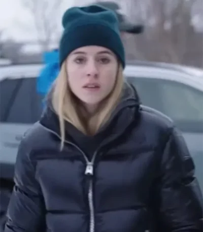 The Åre Murders Carla Sehn Black Puffer Jacket