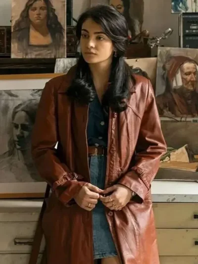 The Big Fake Aurora Giovinazzo Brown Coat