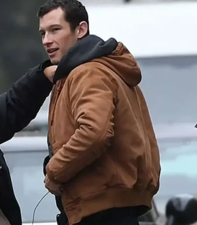The Capture Callum Turner Brown Hooded Jacket