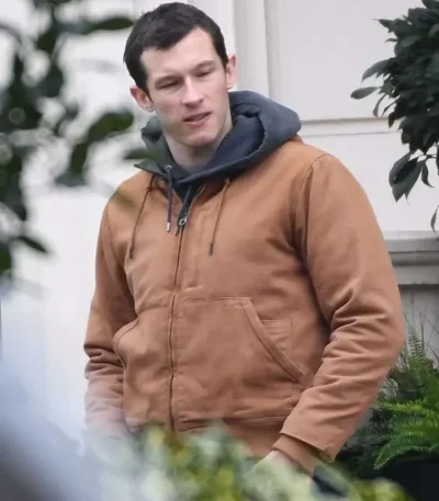 The Capture Callum Turner Brown Hooded Jacket