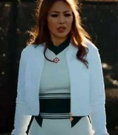The Cleaning Lady S04 Bianca White Bomber Jacket