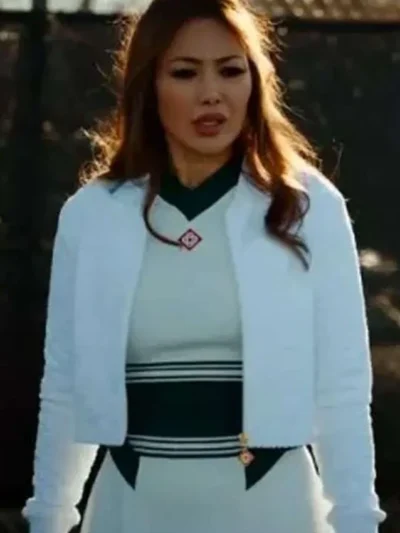 The Cleaning Lady S04 Bianca White Bomber Jacket
