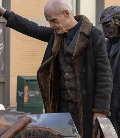 The Croat The Walking Dead Dead City S02 Shearling Leather Coat