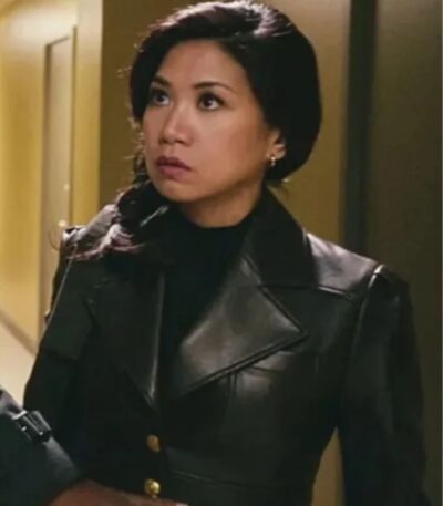 The Equalizer Mel Melody Bayani Black Leather Coat