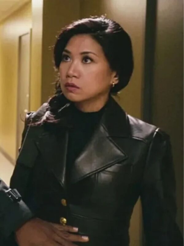 The Equalizer Mel Melody Bayani Black Leather Coat