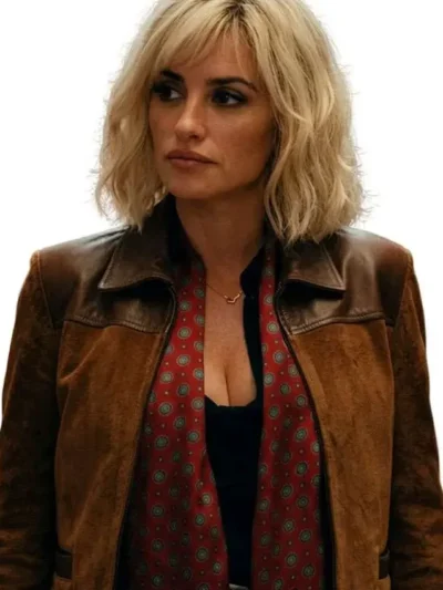 The Invite Penelope Cruz Brown Suede Jacket
