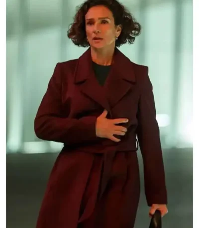 The Night Manager Indira Varma Maroon Coat