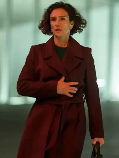 The Night Manager Indira Varma Maroon Coat