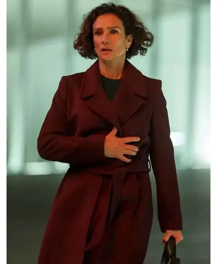 The Night Manager Indira Varma Maroon Coat The Night Manager Indira Varma Maroon Coat