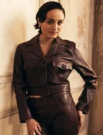 The Studio Chase Sui Wonders Brown Leather Jacket