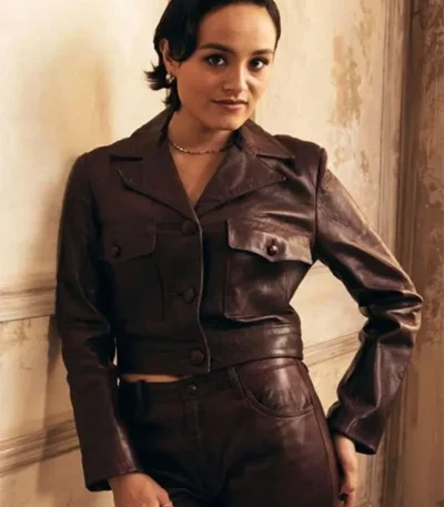 The Studio Chase Sui Wonders Brown Leather Jacket