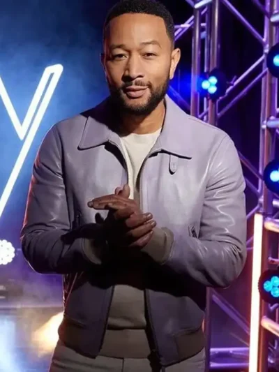 The Voice John Legend Purple Leather Jacket