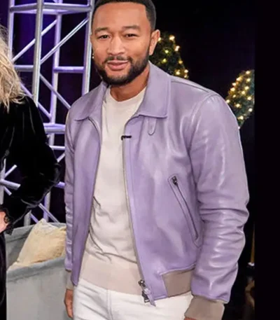 The Voice John Legend Purple Leather Jacket