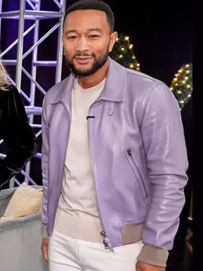 The Voice John Legend Purple Leather Jacket