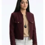 The Way Home Alice Dhawan Burgundy Jacket