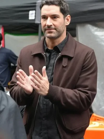 Tom Ellis CIA S01 Brown Bomber Jacket