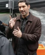 Tom Ellis CIA S01 Brown Bomber Jacket