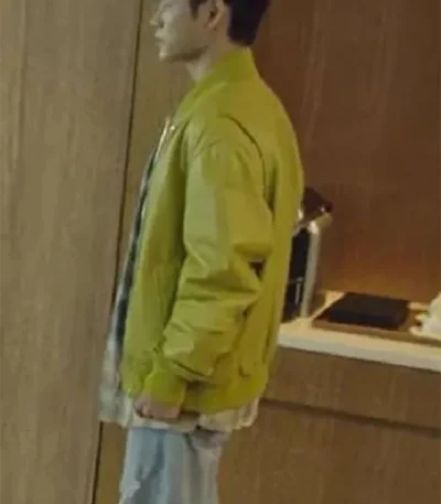 Tomorrow Ji-On Yoon Green Bomber Leather Jacket