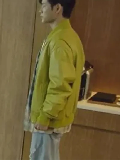 Tomorrow Ji-On Yoon Green Bomber Leather Jacket
