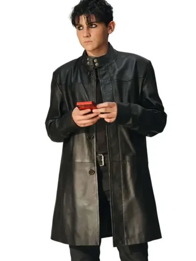 Trying S05 Tyler Black Leather Coat
