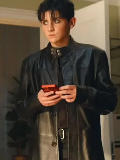 Trying S05 Tyler Black Leather Coat