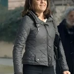 Vanessa Scalera My Family S01 Grey Quilted Jacket