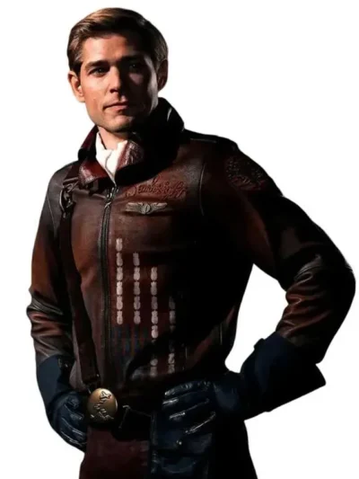 Vought Rising Bombsight Distressed Leather Jacket