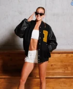 WNBA Leadership Award Lucy Olsen Black Lettermen Jacket